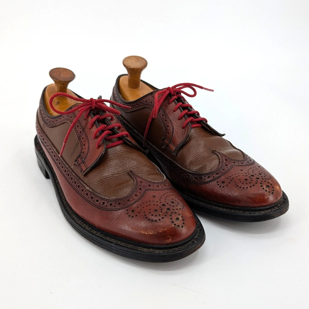Vintage Dexter 8.5 C Wingtip Oxford Dress Shoes Cognac Brown Leather Made In USA Dexter Oxfords Dress Shoes for Men for sale | eBay main image 3