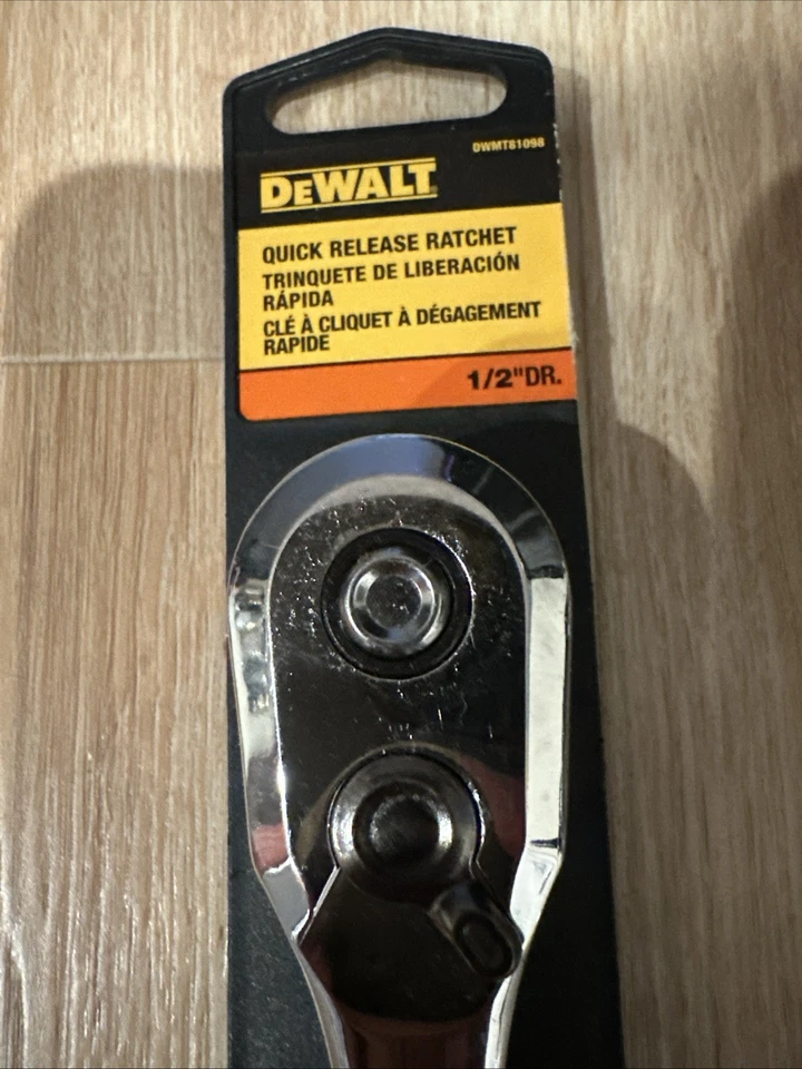 DeWalt Quick Release Ratchet Chrome Finish 1/2" Drive SAE DWMT81098 Genuine OEM - Image 2 of 2