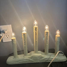 Vtg 5 Light Electric Candolier Window Drip Candle Christmas Candelabra