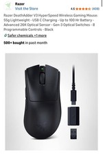 Razer DeathAdder V3 HyperSpeed Wireless Gaming Mouse: 55g Lightweight - USB C