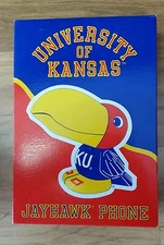 University of Kansas - Jayhawk Push Button Phone Desk Top - Vintage KU In Box 