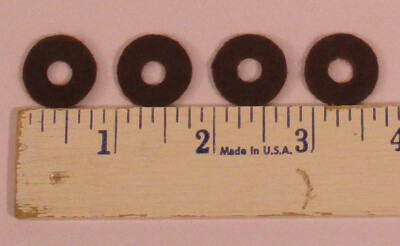 New 3/4'' Brown Knob Felt Washers Set of Four - Old Antique Vintage Tube Radio 