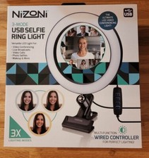 SELFIE RING LIGHT. Nizoni 3 Mode Usb.New In Box.Wired Control.Video Call/ Makeup