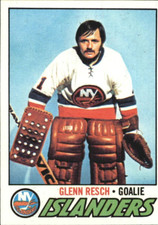 1977-78 TOPPS NHL Hockey Card #50 🙃 GLENN RESCH, New York Islanders🙃OFF-CENTER