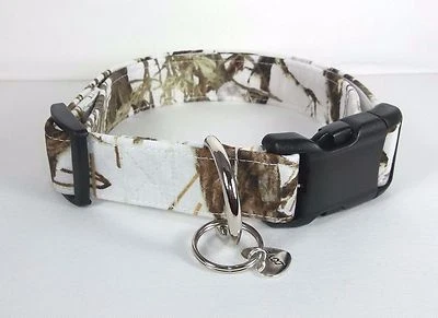 HANDMADE Snow White True Timber MC2 Camo Terris Dog Collar custom made adjustable hunting