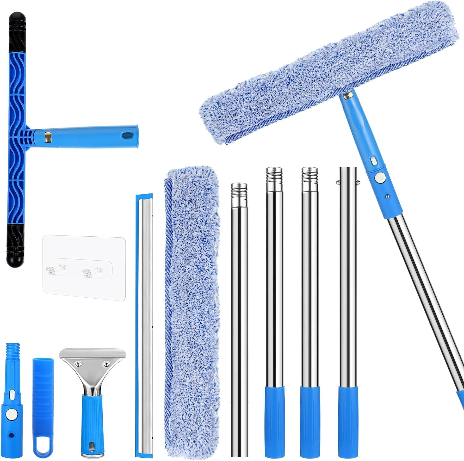 Window Cleaning Kit,Window Cleaning Tool Window Washing Kit with 69-Inch Extensi