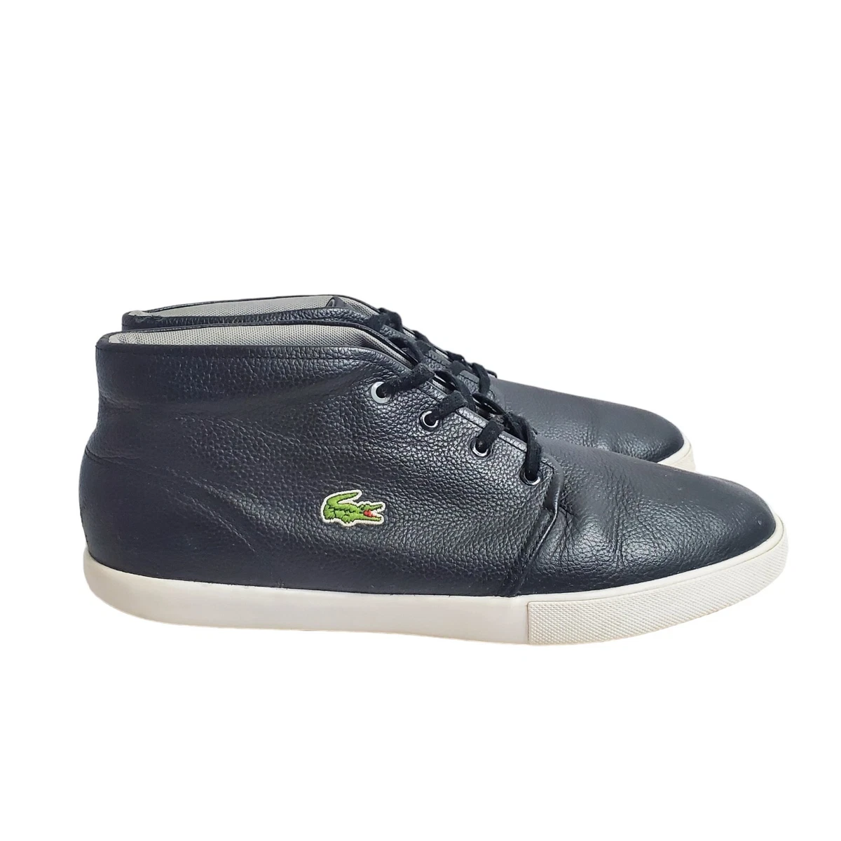 Size 12 Men s LACOSTE Asparta Chukka Boot Sneakers Black Leather
