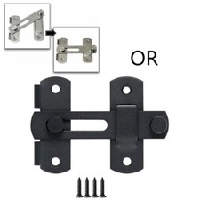 2x Stainless Steel Gate Latches Flip Safety Door Bolt Latch Lock 2mm Screws Set