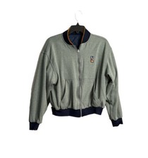 Vintage Nike Reversible Bomber Jacket Grey Navy Blue Size Medium Youth Large 