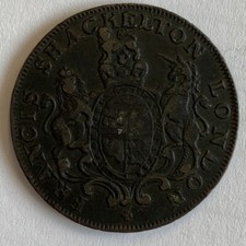 Antique 1794 Suffolk Street Hay Market Copper Halfpenny Shackelton London Token