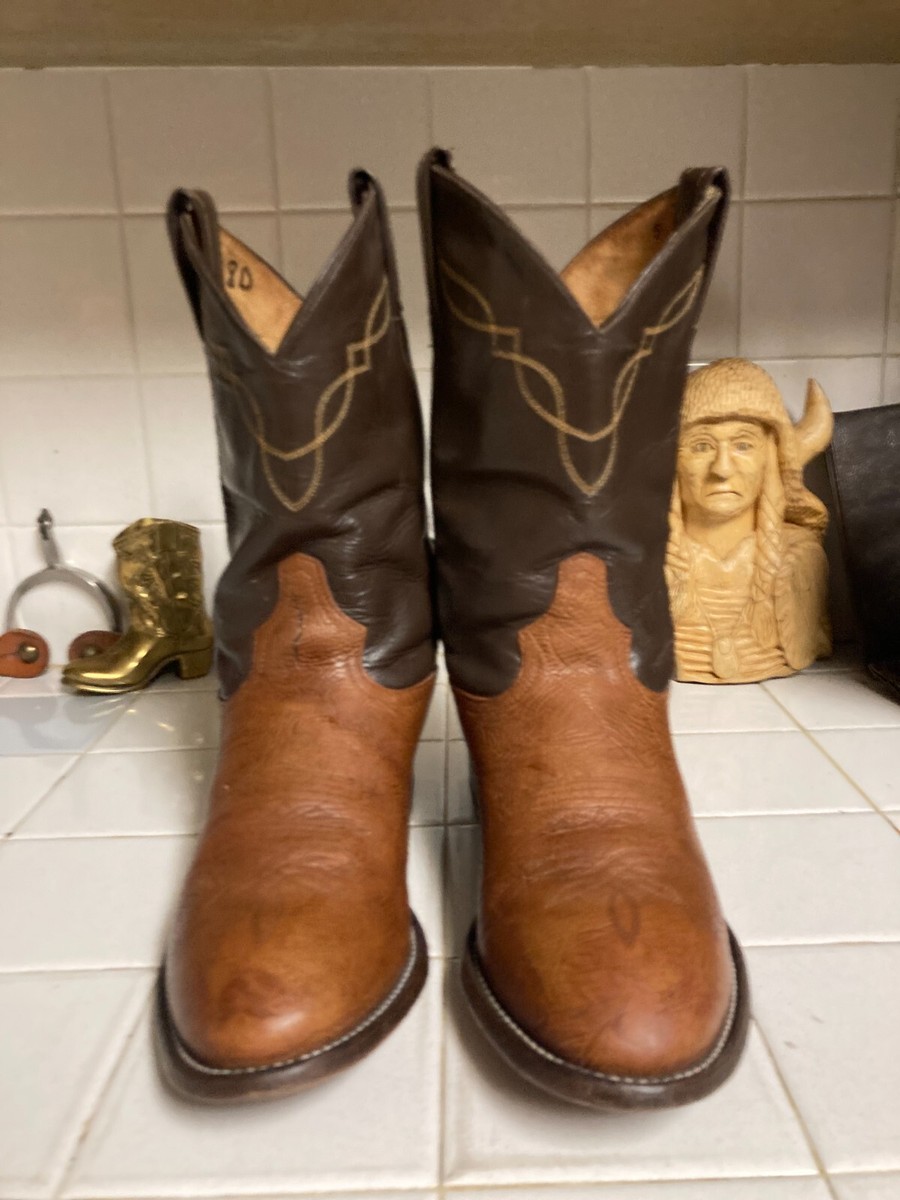 Bottes De Cowboy Tony Lama Vintage - Cuir Marron Taille 11EE - Fabriquées Aux USA