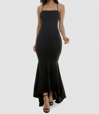 Emerald Sundae Womens Black Scuba Crepe Straight Neck Dress Juniors Size XS