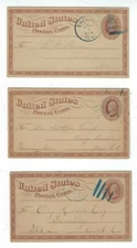 Three UX3 Postal Cards, All with Chicago Blue Cancels