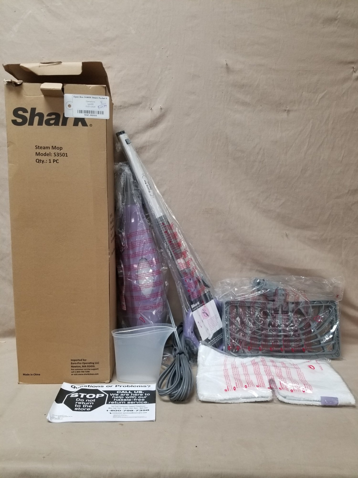 Open Box SHARK Steam Pocket Mop S3501 Hard Floor Cleaner Purple eBay