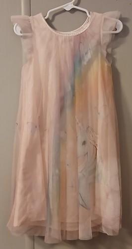 h&m girls 5/6 rainbow unicorn dress