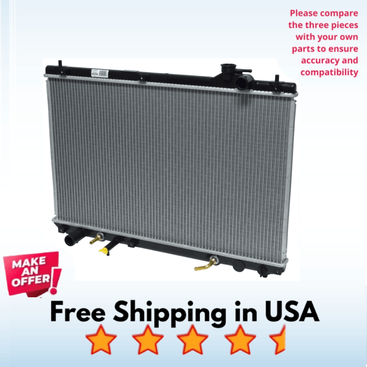Radiator-Downflow UAC RA 2542C fits 99-03 Lexus RX300 for sale online ...