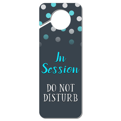 In Session Do Not Disturb Polka Dots Plastic Door Knob Hanger Sign | eBay