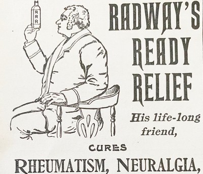 1895 RADWAY'S READY RELIEF Vtg Quack Medicine Cure-All Print Ad Life-Long Friend