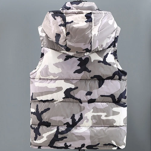 Herren Warm Wattierte Weste Gesteppt Camouflage Winterweste Ärmellose Jacke Top - Bild 8 von 18