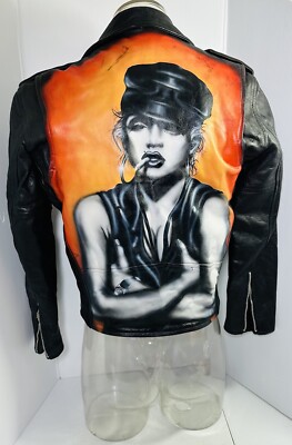 MADONNA L.A. ROXX Black  LEATHER JACKET SIZE  38
