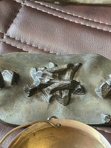 RARE Pot on Fire Vintage 1960's USSR NIMOR ART DECO Bronze Ashtray - Picture 5 of 9
