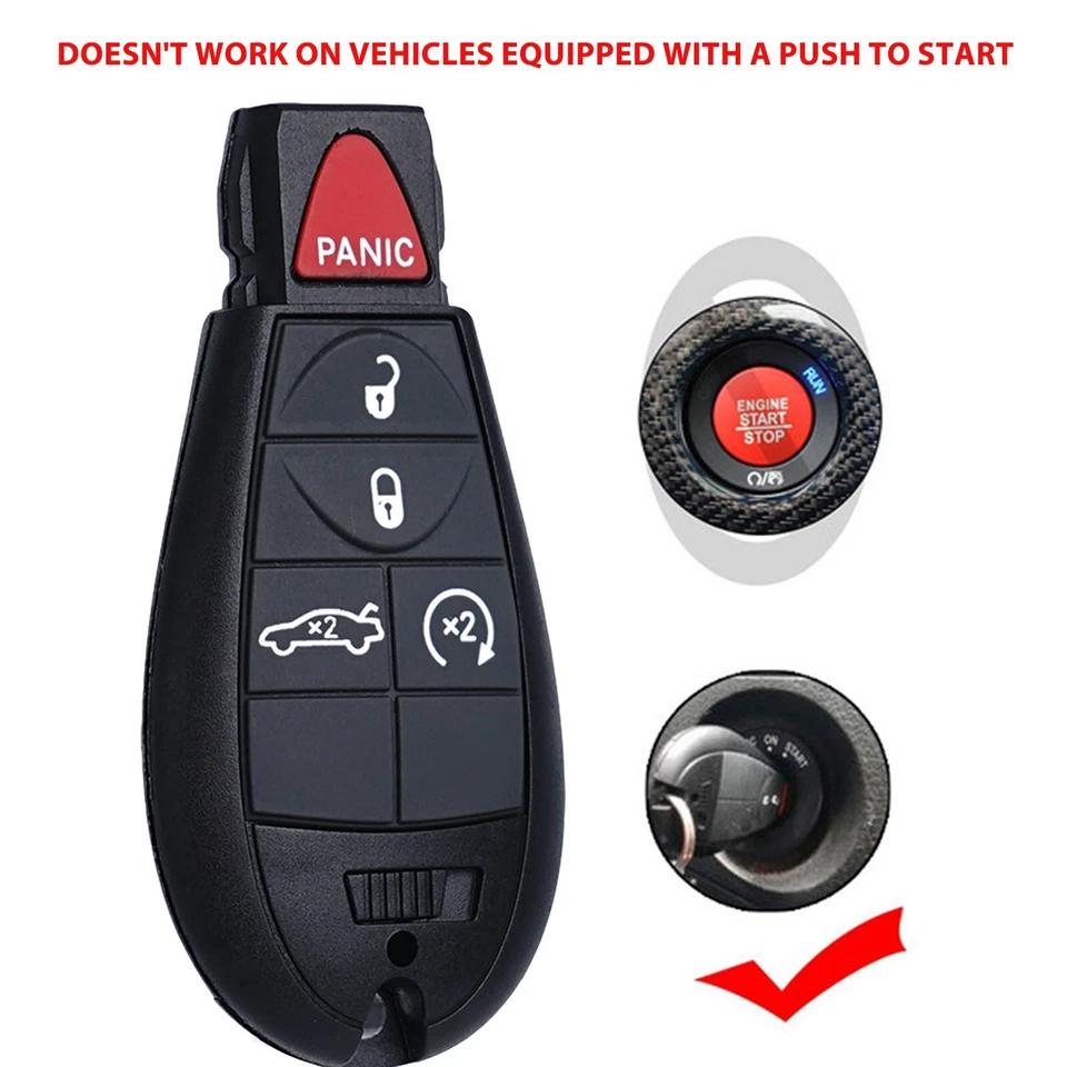 For 2008 2009 2010 2011 2012 2013 2014 Dodge Challenger Charger Reomte Key Fob - Image 2 of 4