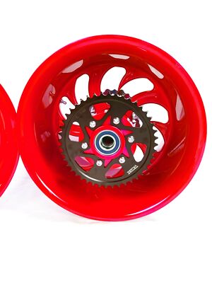 NINJA 300 FAT TIRE CANDY RED SHARK TOOTH WHEELS 06-11 KAWASAKI