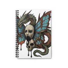 Spiral Notebook Student Journal Fantasy Dragon Butterfly Horror Surreal