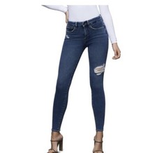 NWT Good American Womens Good Legs Distressed Jeans Size 00/24 Stretch Mid Rise