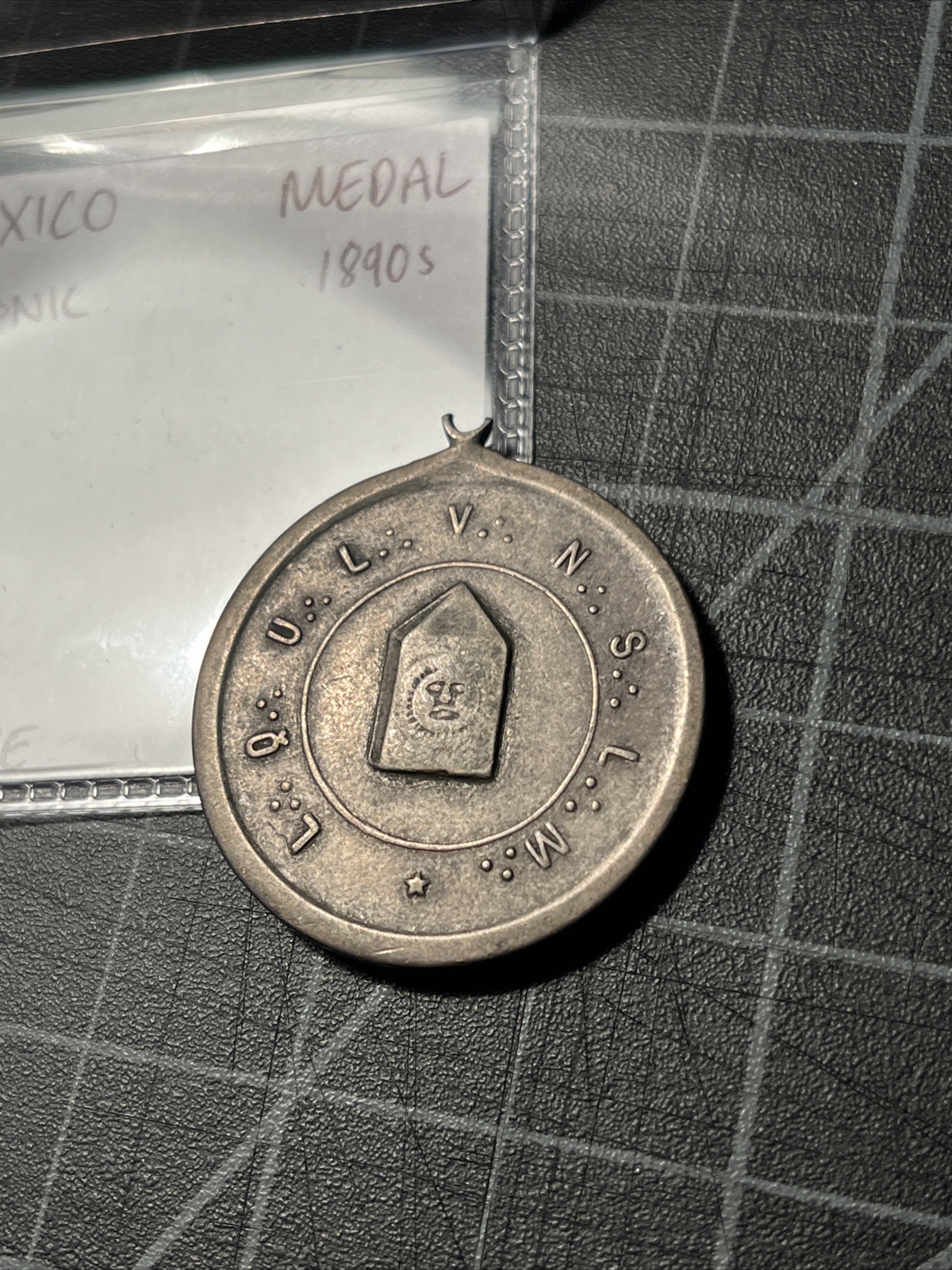 Mexico Medal 1890s Masonic Silver Groveunl Alpha Sunface Extremely