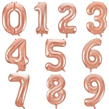 Rose Gold Number Balloons 0-9 - Unique 34 inch