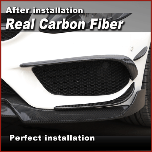 For Benz W205 C200 C250 C300 C43 AMG 14-18 REAL CARBON Front Bumper Lip Spoiler - Picture 7 of 15