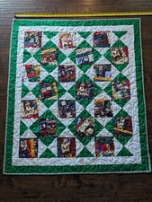 Handmade Christmas Quilt - Home Decor - Santa - Snowman - Approx. 39" x 46"