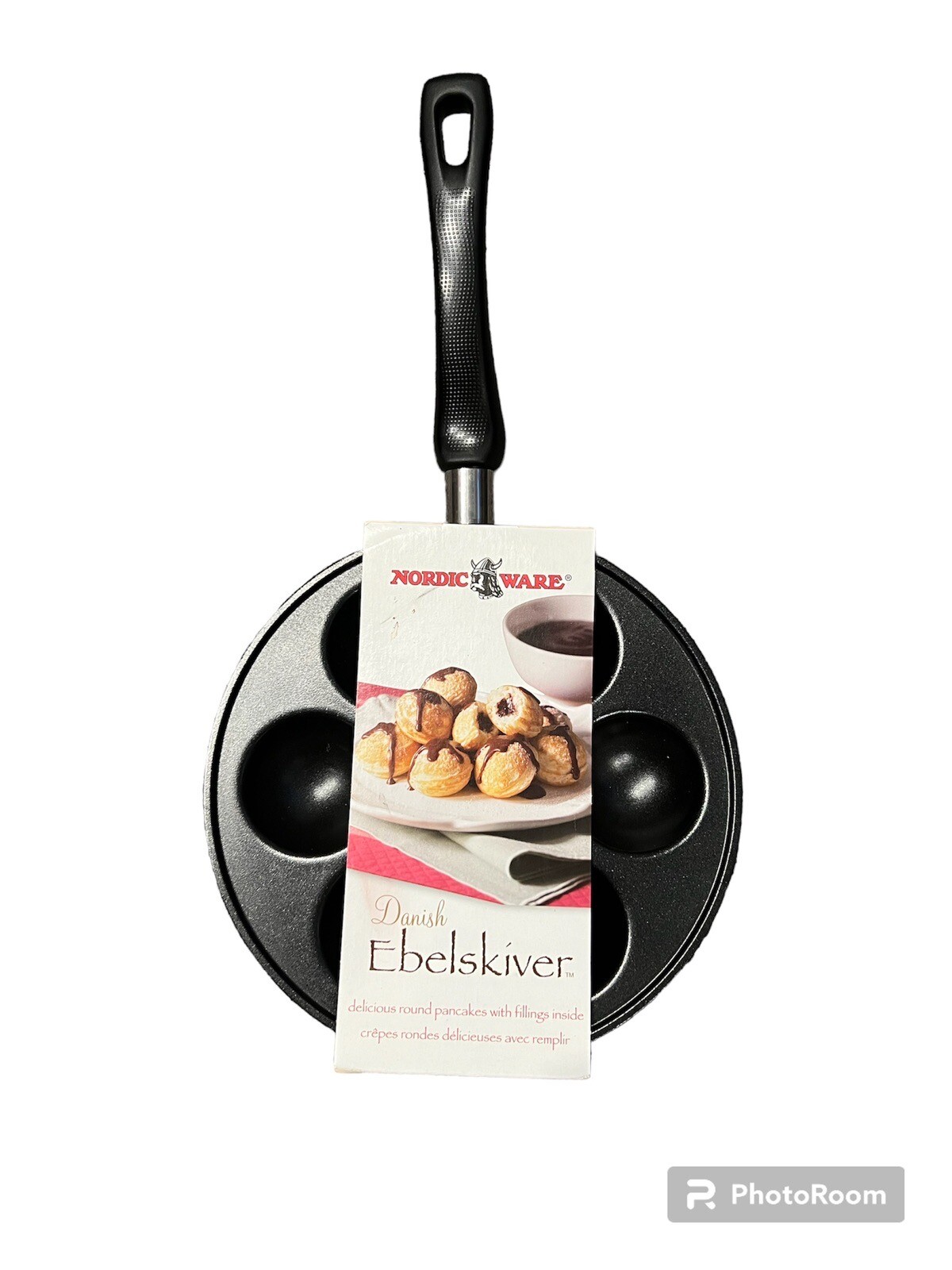 NEW Nordic Ware Danish Ebelskiver Iron Round Pancake Pan Bakeware USA