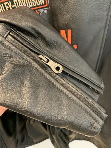 NWOT Woman’s Large Harley Davidson Black Leather Jacket With Patch EXCELLENT! - Picture 8 of 20