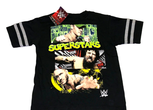 WWF Wrestling Superstars John Cena Randy Orton Daniel Bryan T-Shirt NWT Kids MED
