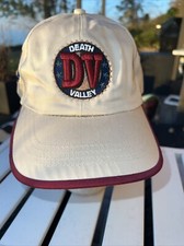 Death Valley DV Multi-color Patch on Ivory Hat Cap 214 Feet Below Sea Level EUC