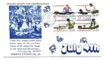 1717-20 Skilled Hands, America Cachets block of 4 FDC
