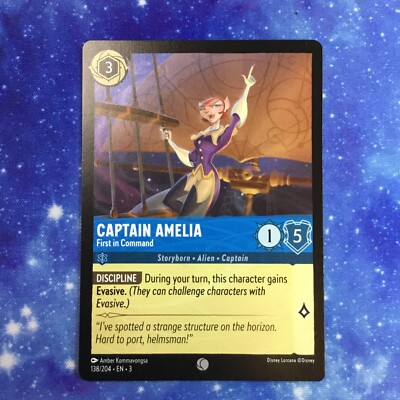 Captain Amelia   First in Command 138/204 DISNEY LORCANA Into the Inklands