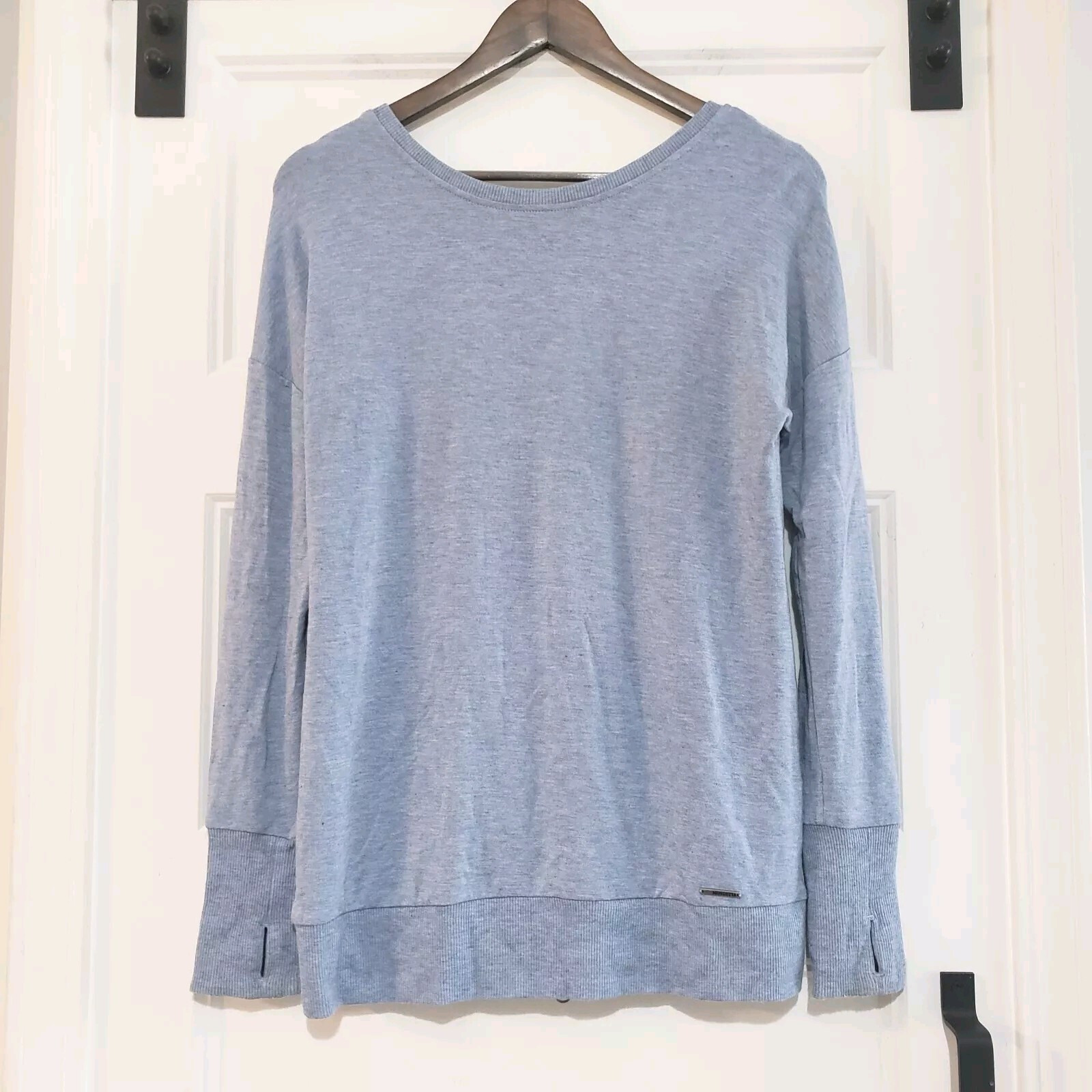 Mondetta Open Zip Back Pullover Long Top Heather … - image 5