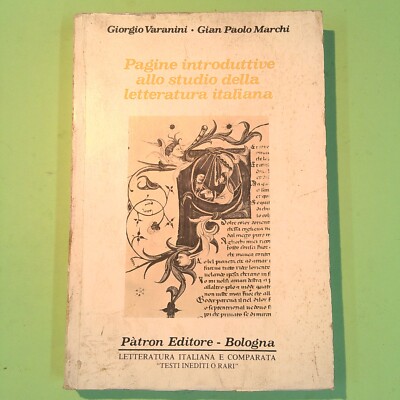 EINFÜHRUNGSSEITEN ZUM STUDIE DER ITALIENISCHEN LITERATUR VARANINI MARKEN