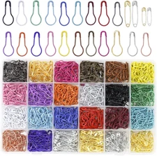 1200 Pcs 22 Colors Metal Safety Pins,Bulb Gourd Pins Pear Shaped Pins for Knitti