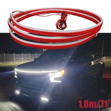 180cm Start Scan Dynamic WHITE LED DRL Hood Light Strip Daytime Running Light US