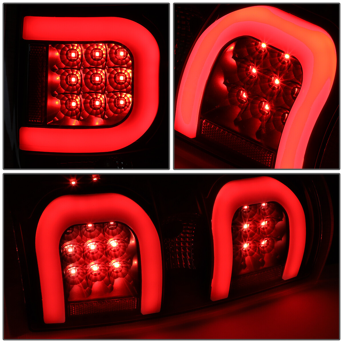 FOR 2009 2014 FORD F 150 DUAL LED BAR TUBE TAIL LIGHT BRAKE LAMPS BLACK for-2009-2014-ford-f-150-dual-led-bar-tube-tail-light-brake-lamps-black