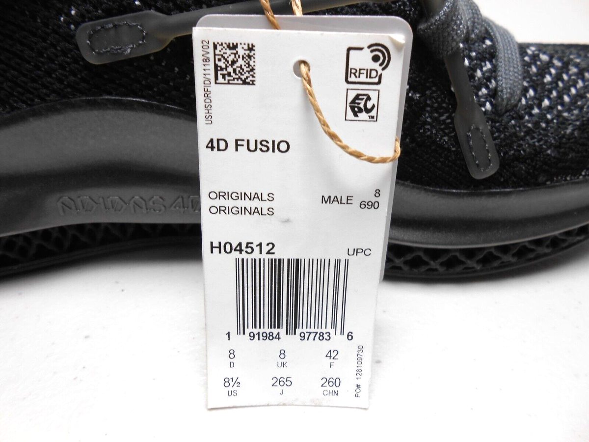 ユー Adidas Originals 4D Fusio Shoes Black Silver Metallic Carbon