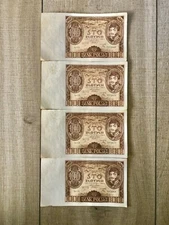 Poland 1934 100 Zlotych . Original. 4 banknotes. good condition