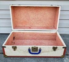 Vintage Large 1950 s Doll Wardrobe Carrying Case Steamer Trunk MCM Mid Century