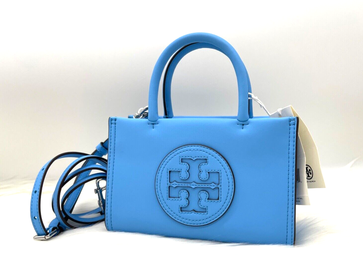 トートバッグ Tory Burch Ella' Light Blue Cotton Bag AUTH NWT $248 Tory Burch Ella Logo Bio Mini Tote Crossbody
