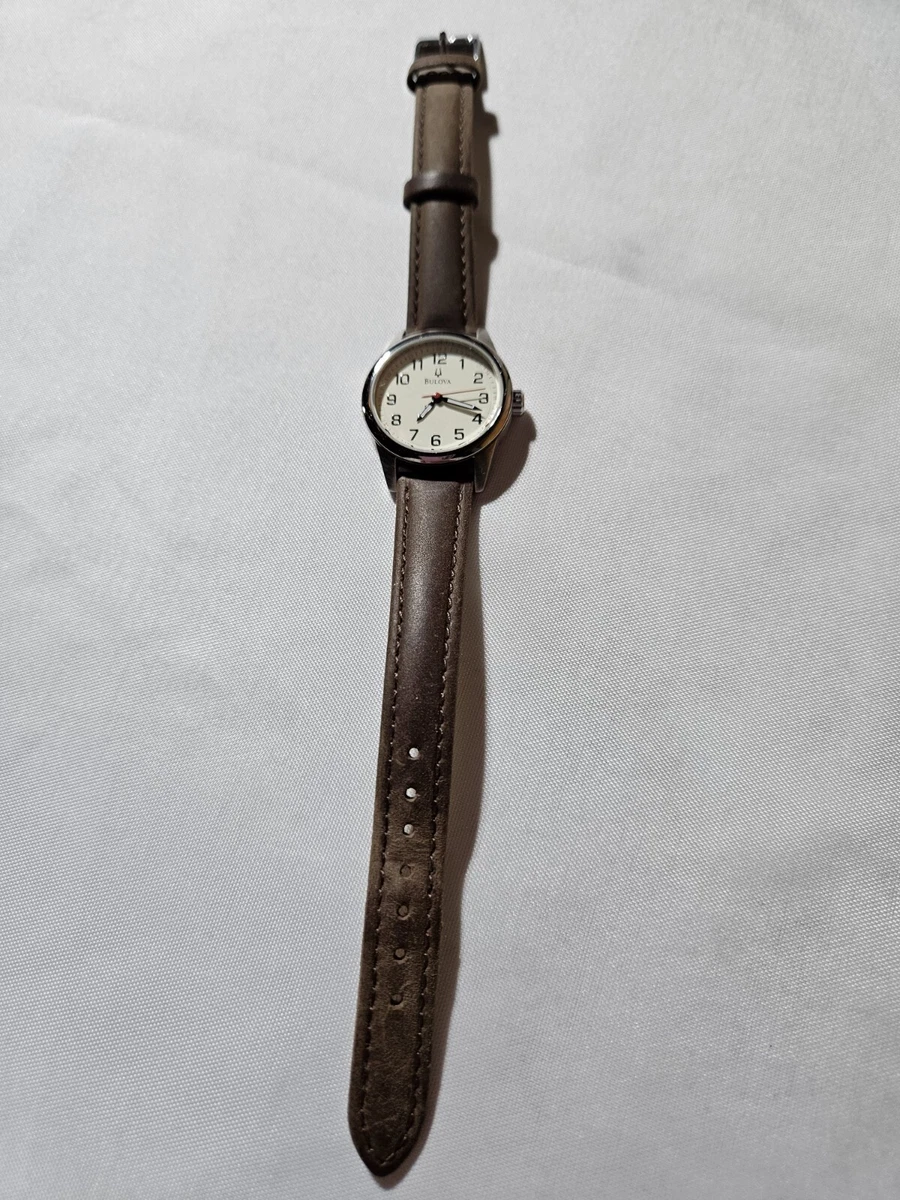 Bulova women's shop watch leather band