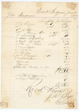 1865 East Saginaw Michigan Handwritten General Store Receipt W.R. Boyce Ferguson